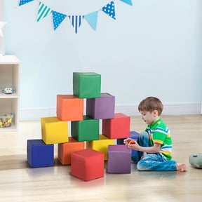 JUYG 12-Piece Soft Foam Building Blocks, Learning Toy, Preschool