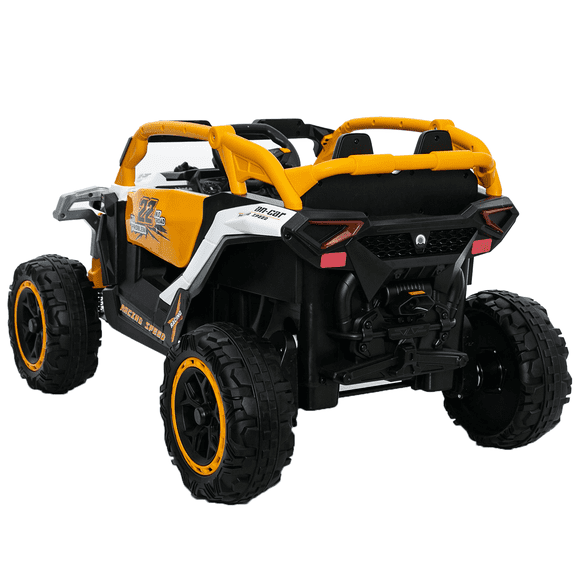 JUYG 12V 2-Seater , Remote Control, Suspension, LED Lights, Music, White, Ages 3+