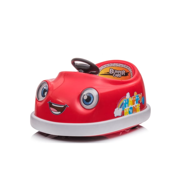 JUYG 12V Bumper Car, Dual Drive, USB, BT, Music, Rocking Horse Mode, Ages 1-6