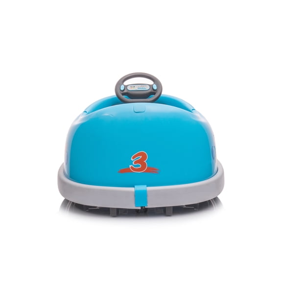 JUYG 12V Bumper Car, Dual Drive, USB, BT, Music, Rocking Horse Mode, Ages 1-6