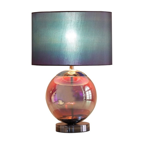 JUYG 18.75" Artie Orb Iridescent Chrome Table Lamp