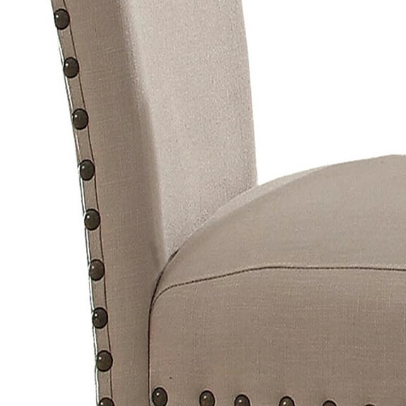 JUYG 2-Pack Beige/Salvage Dark Oak Upholstered Side Chair