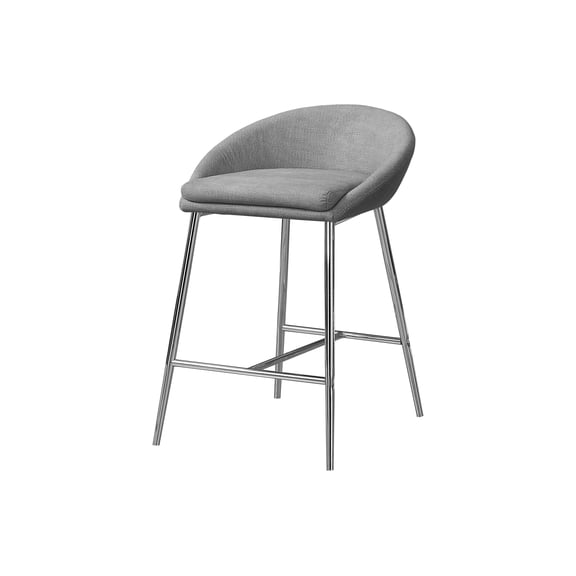 JUYG 2-Pack Chrome Counter Barstool, Gray Fabric