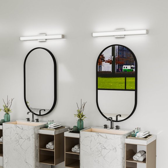 JUYG 33" Brushed Nickel LED Bathroom Vanity Light, 18W, 6000K