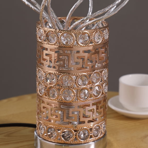 JUYG Aluminum Golden Rose Copper/Silver Wire Bud Table Lamp
