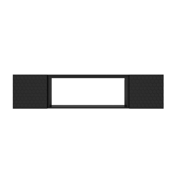JUYG Floating TV Wall Mount Stand, Black, Sturdy, High Weight Capacity, Cable Management