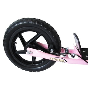 JUYG Kick Scooter, Pink, Big Wheel, Adjustable Handlebar, Non-Slip Footplate, Ages 5-12