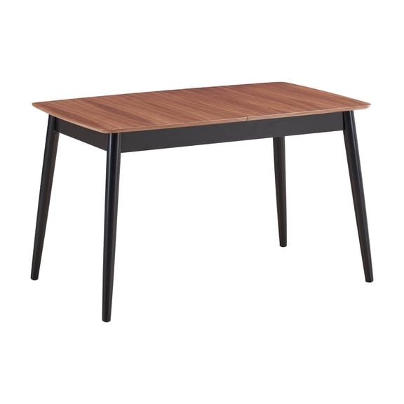 JUYG Natural and Black Dining Table, Butterfly Extension Leaf