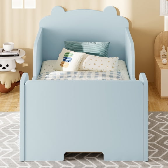 JUYG Twin Bear-Shaped Floor Bed, Blue