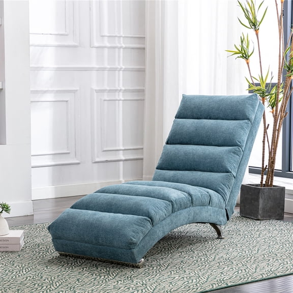 JUYG Upholstered Chaise Lounge Chair with Vibration, Fixed Back, Fabric