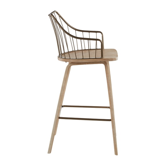 JUYG Whitewashed/Antique Copper Counter Stool