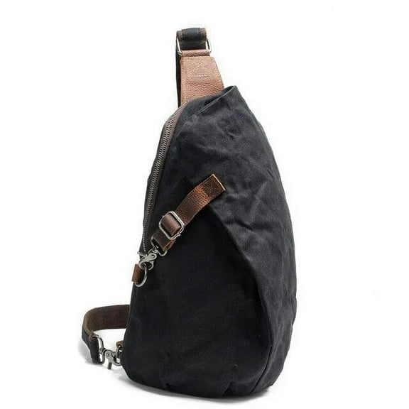 JUYGO Anti Theft Chest Bag Vintage Canvas Men Shoulder Bag Leisure Crossbody School Bags Hobo Style Small Youth Waterproof Travel Bags