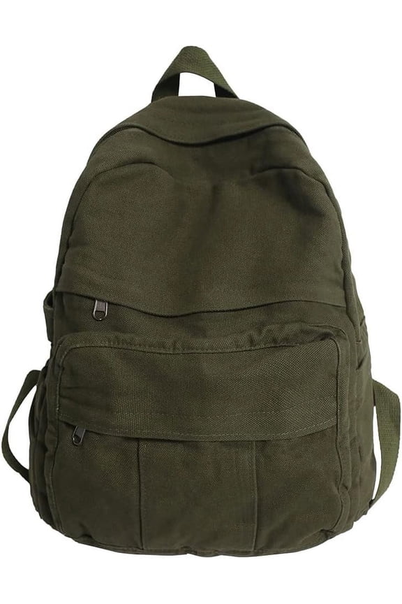 Canvas Backpack Grunge Aesthetic Backpack for Women Solid Color Backpack Lightweight Classic Backpack Vintage Travel Daypack
