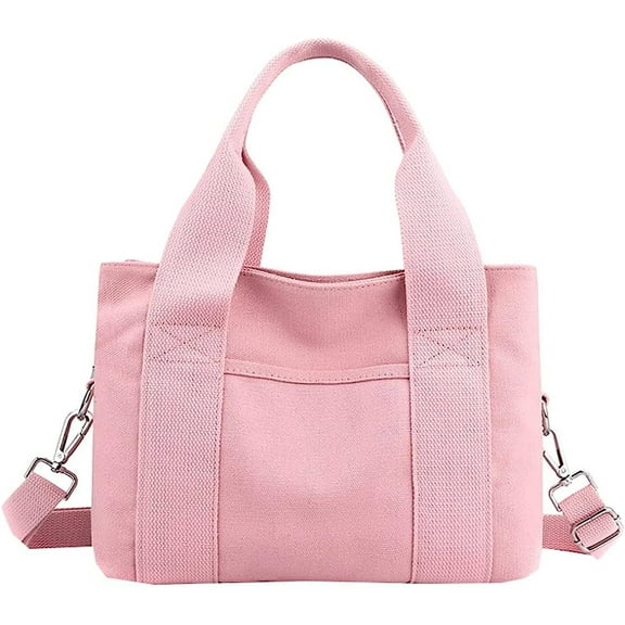 JUYGO Canvas Tote Bag for Women Multi Pocket Shoulder Crossbody Purse Fashion Casual Zipper Satchel Bags Hobo Messenger Bag