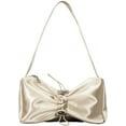 thumbnail image 1 of JUYGO Chic Bow Tote Bag Satin Drawstring Shoulder Bag Retro Classic Clutch Hobo Handbag for Women, 1 of 7