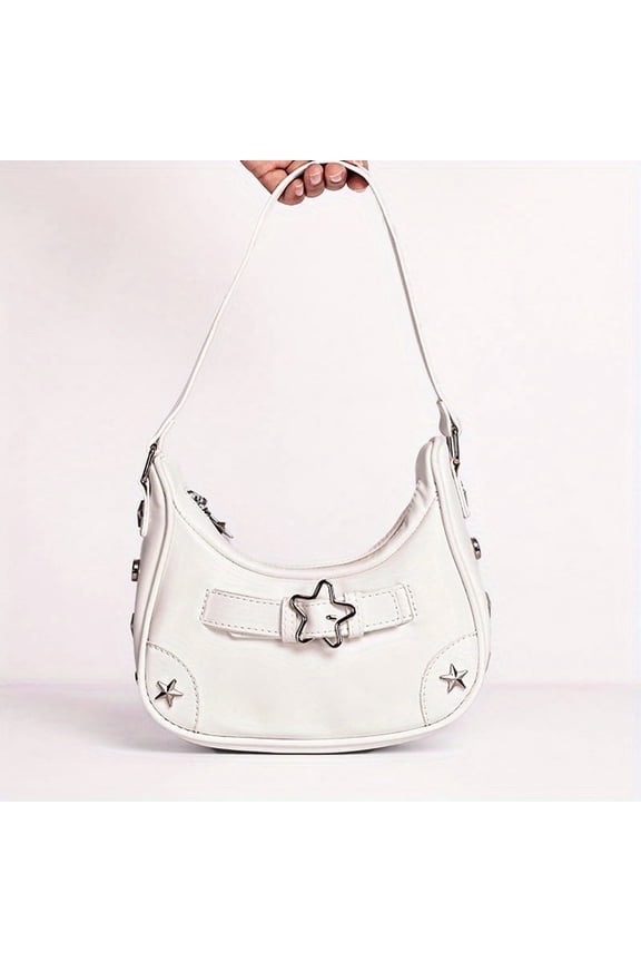 Chic Y2K Sequin-Embellished Quilted Shoulder Bag, Lightweight PU Leather with Secure Zip Clutch