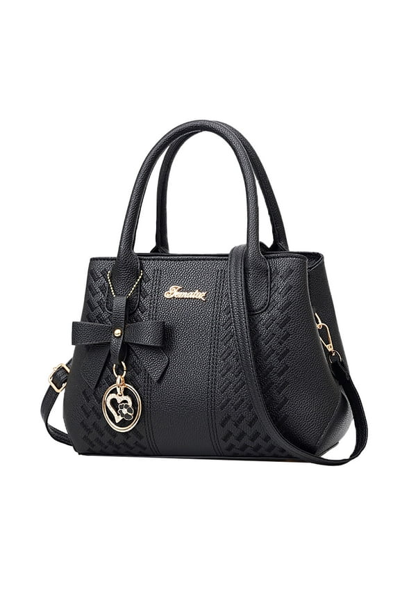 Classic European and American Fashion Middle Aged Mother Handbag Genuine Leather Purses Handbags for Women Vintage Handmade Real Leather Shoulder Bag Crossbody Satchel Purse with Strap