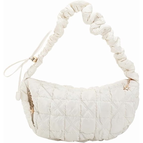 JUYGO Cloud Quilted Bag for Women Handbag Hobo Designer Bag Ruched Shoulder Crossbody Bags Tote Purse Casual Bag