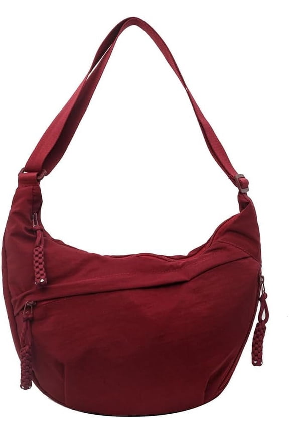 Crescent Crossbody Bags for Women Hobo Bag Luna Bag Dumpling Bag Nylon Multi-Pocket Sling Bag Moon Shoulder Bag