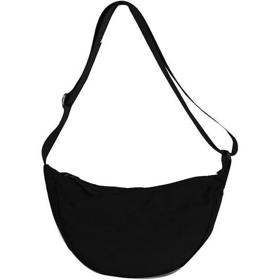 JUYGO Crescent Tote Bag for Women Men Small Sling Crossbody Bag Casual Shoulder Bag Handbags Nylon Dumpling Bag for Beach Vacation