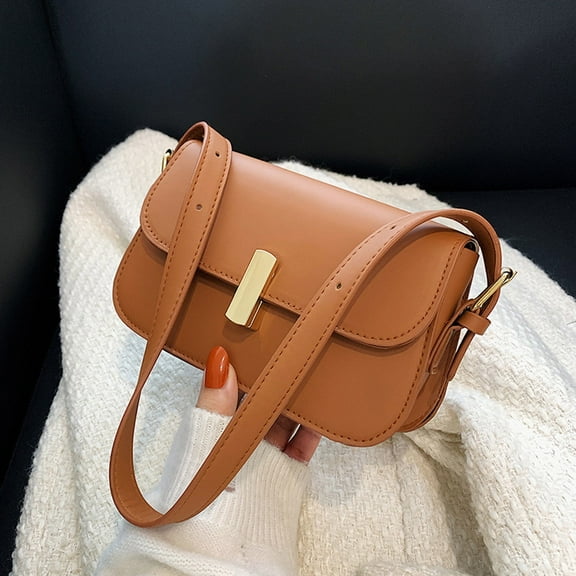 JUYGO Crossbody Bag and Satchel Purse for Women Fashion Solid Color Leather Metal Buckle Adjustable Shoulder Strap Messenger Bag Chain Purse Luxury PU Leather Hand Bags