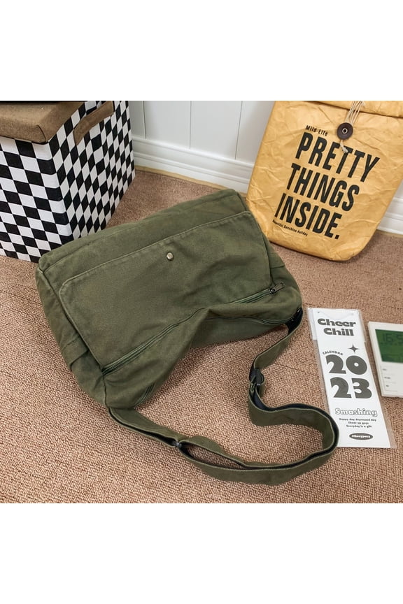 Crossbody Bag Solid Color Simple Design Messenger Bag Versatile Daily Commuter Sports Gym Shoulder Bag