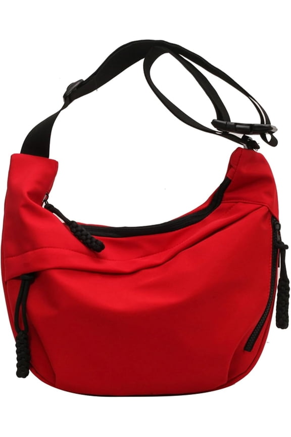 Crossbody Bag Unisex Multi-Pocket Nylon Sport Crescent Shoulder Purse Oxford Braid Zip Slouchy Dumpling Bag