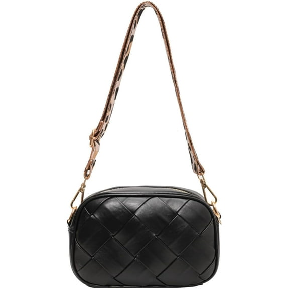 JUYGO Crossbody Bags for Women Small Design Leather Crossbody Camera Bag Shoulder Purse with Guitar Strap