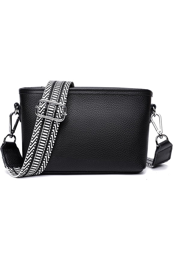 Crossbody Bags for Women, Trendy Leather Crossbody Camera Bag Purse with Guitar Strap Small Shoulder Handbag