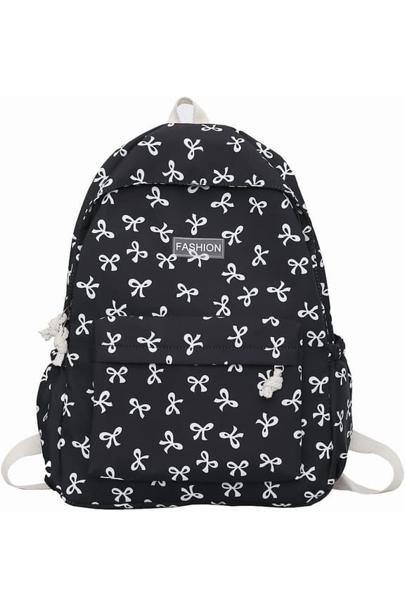 Cute Bows Backpack Coquette Aesthetic Backpack for Women Preppy Kawaii Backpack Nylon Laptop Bag Travel Backpack