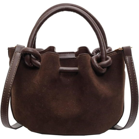 JUYGO Drawstring Bucket Bag for Women PU Leather Tote Handbag Waterproof Shoulder Bag Crossbody Bag Fashion Top-handle Bag