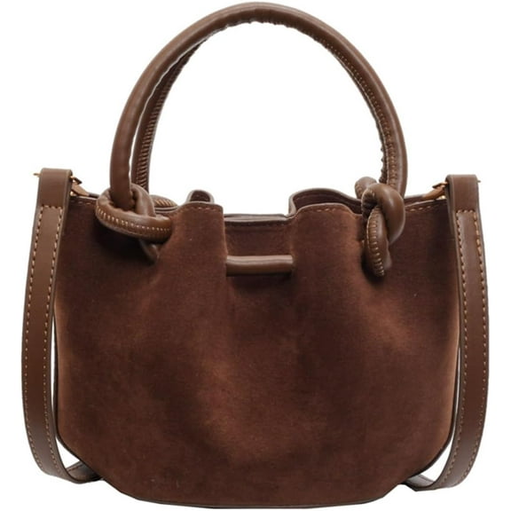 JUYGO Drawstring Bucket Bag for Women PU Leather Tote Handbag Waterproof Shoulder Bag Crossbody Bag Fashion Top-handle Bag