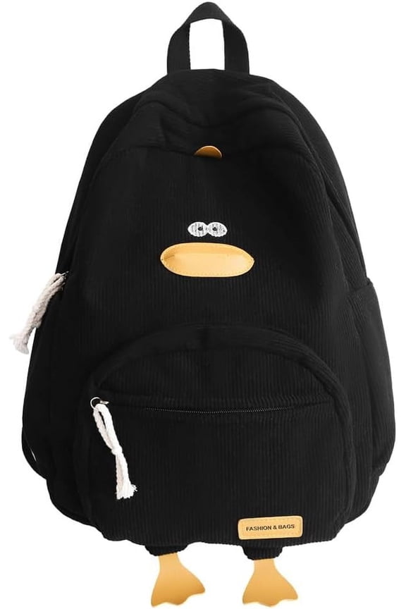 Duck Cute Backpack Large Aesthetic Backpack Kawaii Corduroy Mochila Backpack Leisure Daypack Funny Duck Backpack