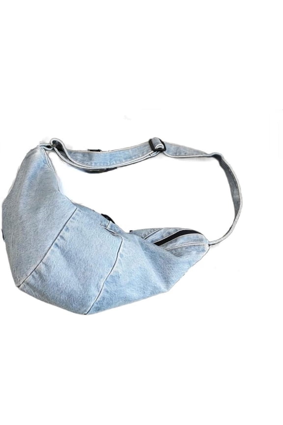 Fanny Pack Aesthetic Shoulder Bags Y2k Purse Sling Bag for Women Trendy Denim Crossbody Bag
