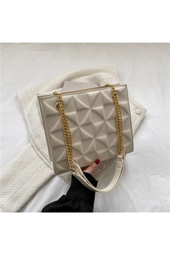 Fashion Female Bag Chain High Capacity Crossbody Bags PU Luxury Designer Handbag Solid Color Versatile Womens Trend