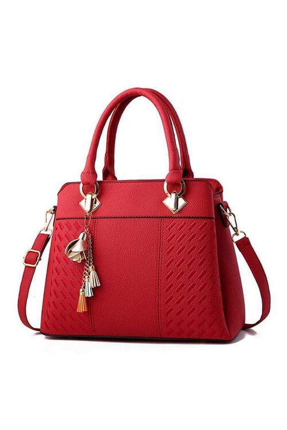 Fashion Women Handbags Tassel PU Leather Totes Bag Top-handle Embroidery Crossbody Bag Shoulder Bag Lady Simple Style Hand Bags