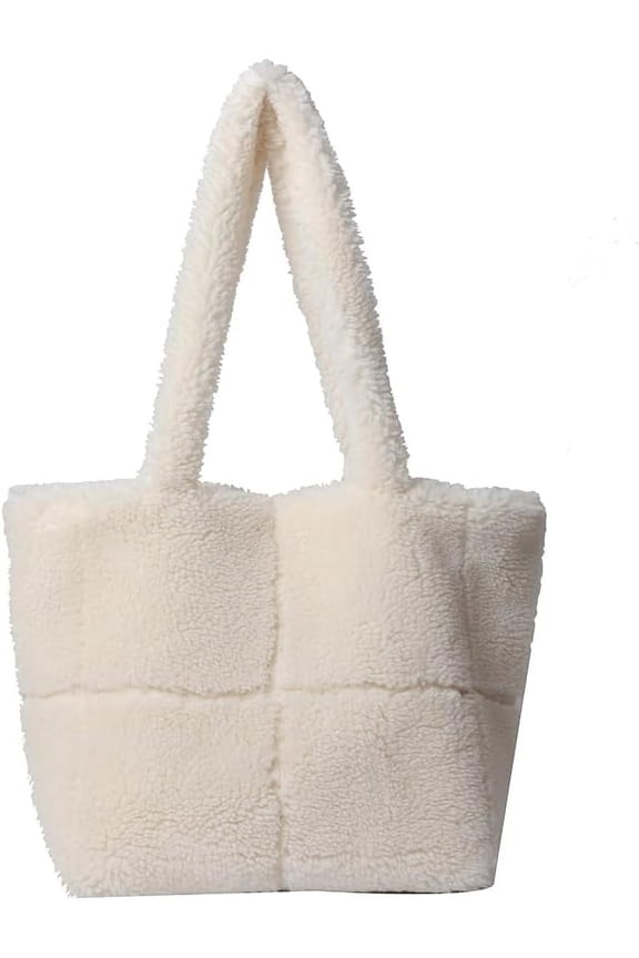 Fluffy Tote Bag Faux Fur Handbag for Women Soft Fuzzy Tote Purse Plush Hobo Bag Faux Fleece Bag Fall Winter
