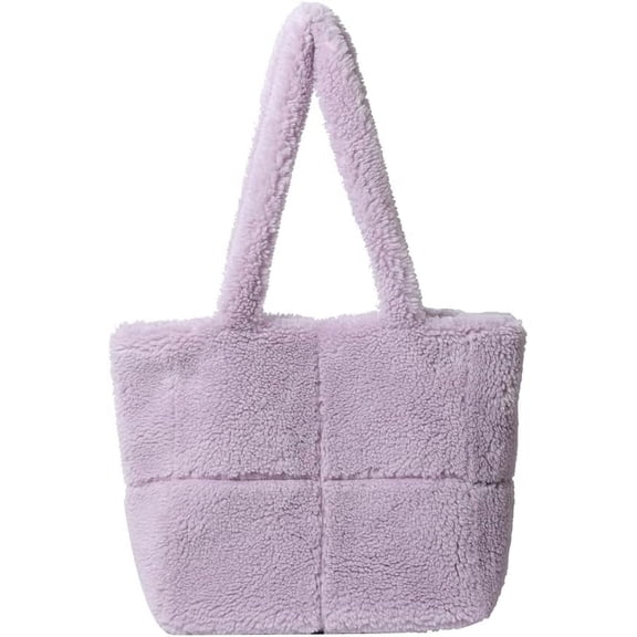 JUYGO Fluffy Tote Bag Faux Fur Handbag for Women Soft Fuzzy Tote Purse Plush Hobo Bag Faux Fleece Bag Fall Winter