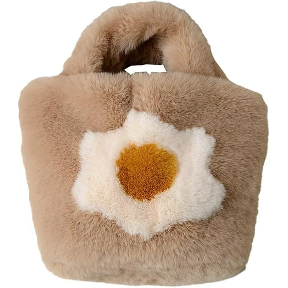 JUYGO Furry Purse for Women Fuzzy Faux Fur Tote Handbag Cute Soft Fluffy Clutch Chain Shoulder Bag