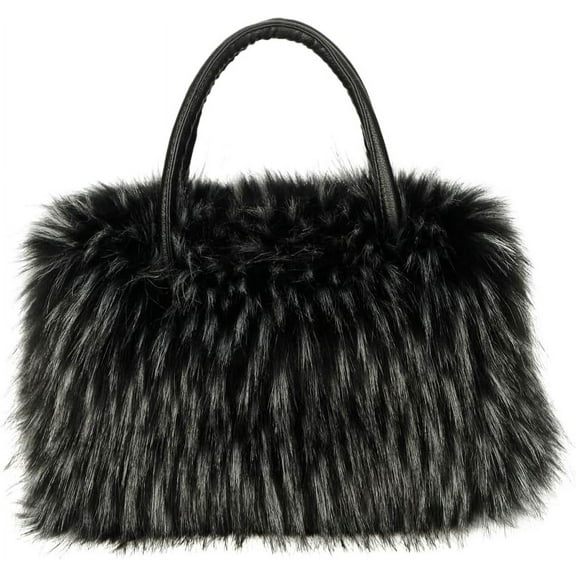 JUYGO Furry Tote Bag for Women Fuzzy Faux Fur Large Tote Handbag Cute Soft Fluffy Purse Ladies Satchel