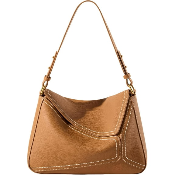 JUYGO Genuine Leather Geometric Tote Handbag for Women, Womens Shoulder Bag Clutch Zipper Closure