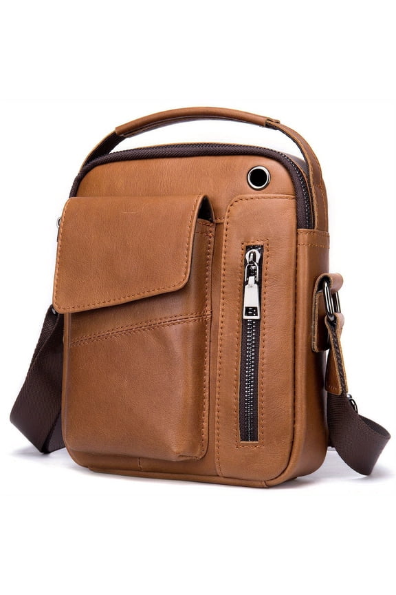 Genuine Leather Satchel Bag New Shoulder Bag Mens Business Satchel Head Layer Cowhide Shoulder Bag