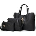 thumbnail image 1 of JUYGO Handbag for Women Crocodile Pattern Bussiness Bags Fashion Tote Bag Shoulder Bag Purse 3pcs, 1 of 6