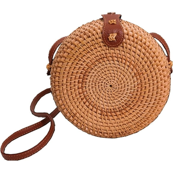 JUYGO Handwoven Rattan Bag for Women,Girls Summer Beach Crossbody Bags,Woven Clutch