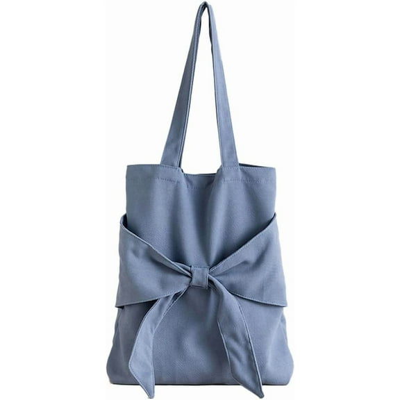 JUYGO Hobo Bag for Women Canvas Shoulder Bag Bow Purse Large Capacity Handbag Fashion Velcro Totes Top Handle Bag