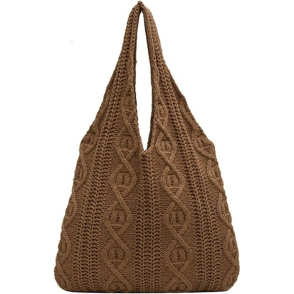 JUYGO Knitted Hobo Bag Women's Crocheted Shoulder Bag Large Handbags Tote Wool Woven Aesthetic Purse Top Handle Bag