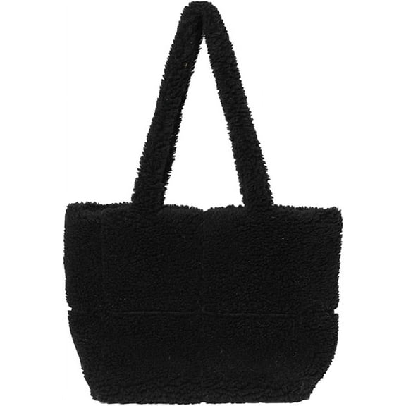 JUYGO Lamb Wool Handbag for Women Soft Plush Shoulder Bag Fluffy Tote Bag Furry Top Handle Bag Cute Fuzzy Hobo Bag