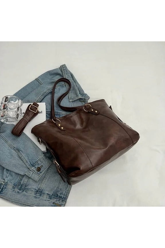 Large Capacity Messenger Bag Pu Leather Crossbody Bags for Women Vintage Luxury Designer Handbag Purse Tote Womens Female