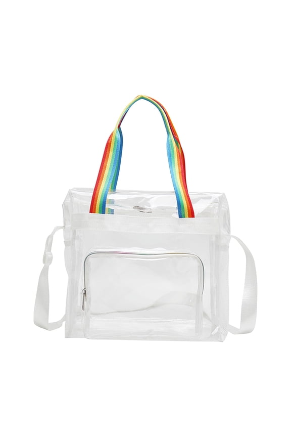Large Clear Tote Bags,Transparent Shoulder Handbag for Women,Waterproof Beach Bag Swim Gym Shopping Travel Bag