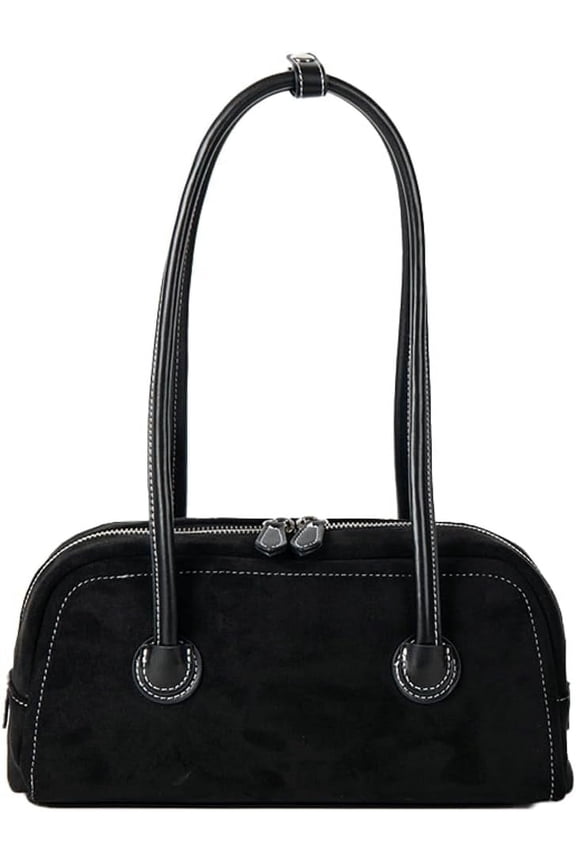 Leather Shoulder Bags for Women Suede Bowling Bag Purses Hobo PU Casual Handbag Work Office Spring Fall Winter Work Travel